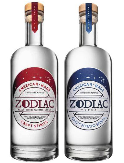 Zodiac Vodka 2 Bottle Set (cherry & reg)